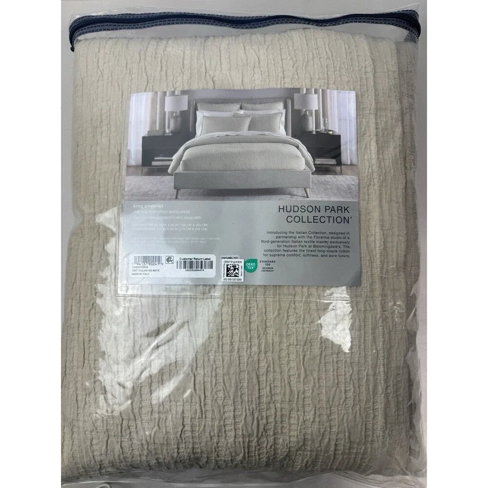Hudson Park Collection $550 King Textured Italian Matelasse Coverlet